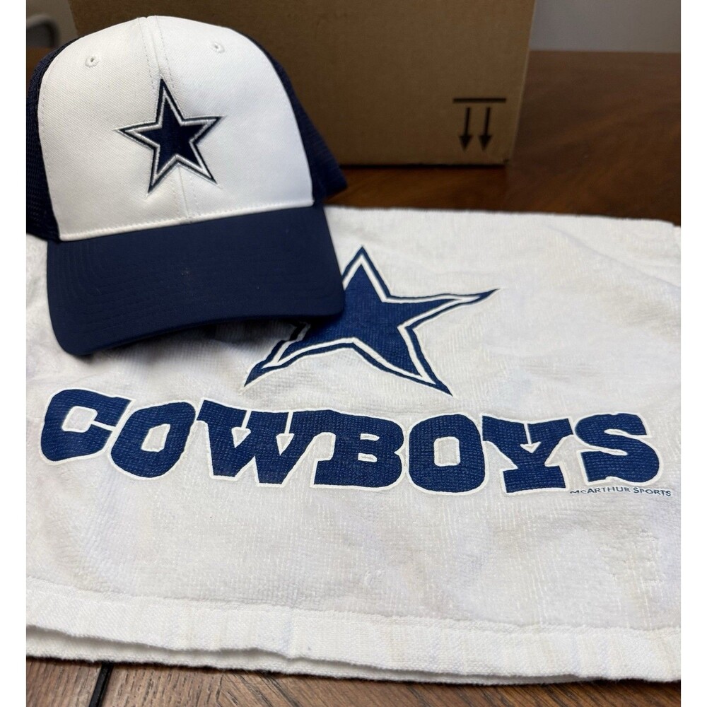 Dallas Cowboys Golf Set - Nike Flex Fit Trucker Mesh Hat S/M and Golf Towel